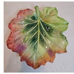 Fitz and  Floyd Leaf Harvest Heritage Canape Plate or Wall Decor 9"x9" Autumn